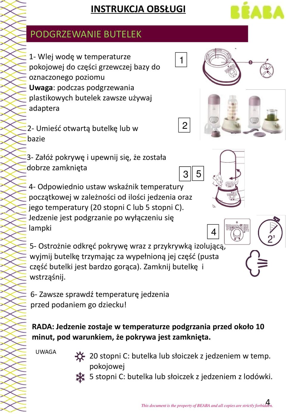 temperatury (20 stopni C lub 5 stopni C).