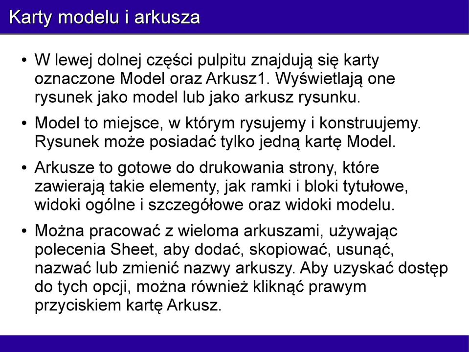 Rysunek może posiadać tylko jedną kartę Model.