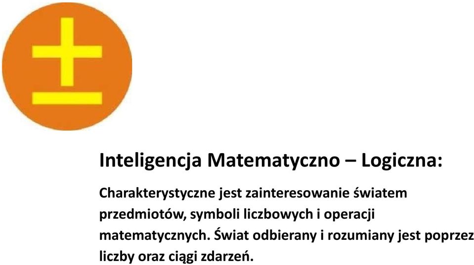 przedmiotów, symboli liczbowych i operacji