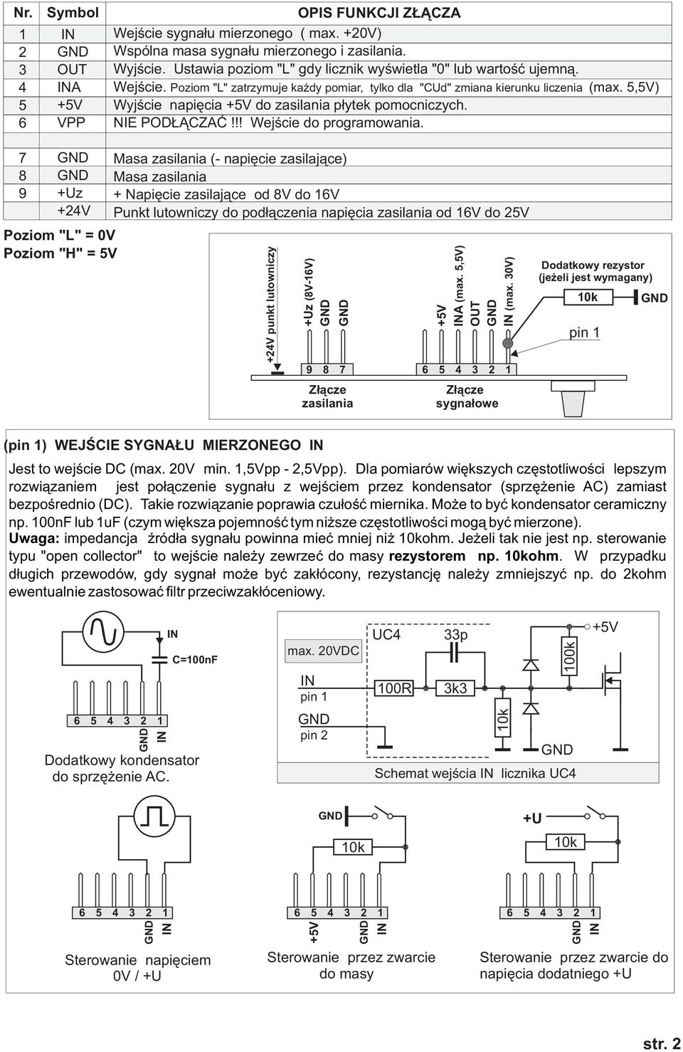 5,5V) Wyjœcie napiêcia do zasilania p³ytek pomocniczych. NIE POD CZAÆ!!! Wejœcie do programowania.