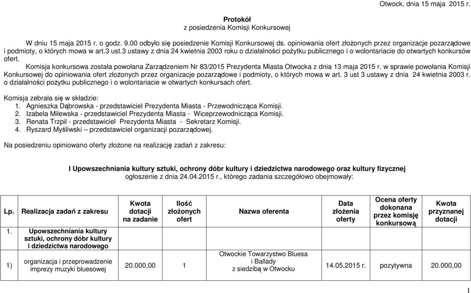 3 ustawy z dnia 24 kwietnia 2003 roku o działalności pożytku publicznego i o wolontariacie do otwartych konkursów ofert.