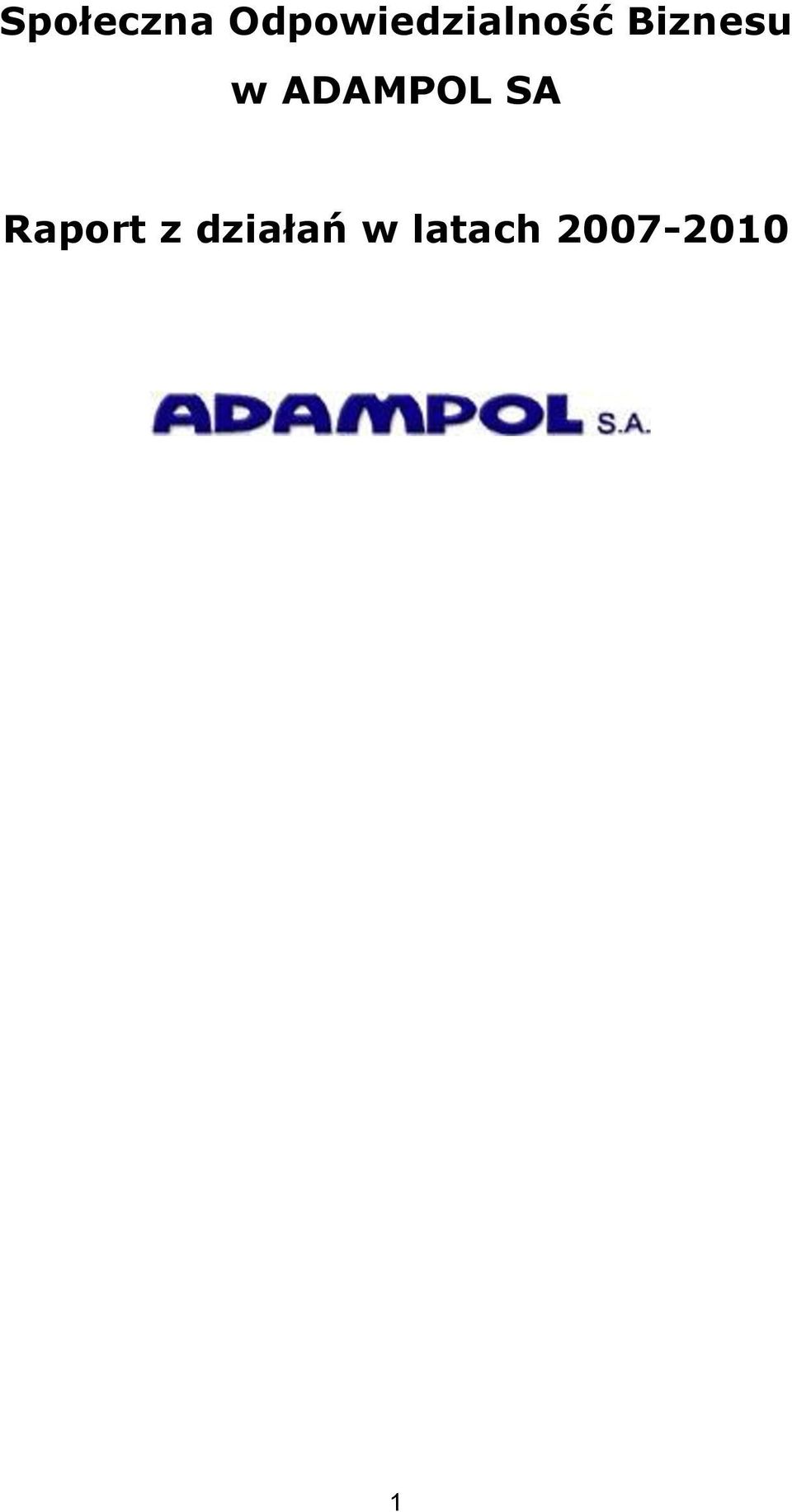 Biznesu w ADAMPOL SA