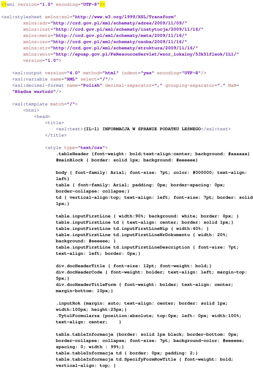 0"> <xsl:output version="4.0" method="html" indent="yes" encoding="utf-8"/> <xsl:variable name="xml" select="/"/> <xsl:decimal-format name="polish" decimal-separator="," grouping-separator=".
