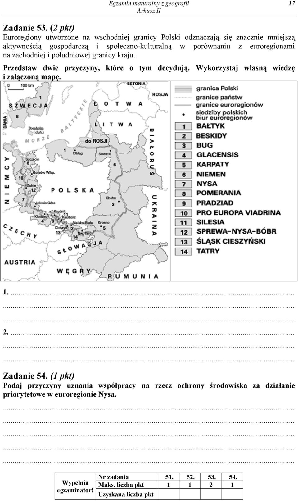 porównaniu z euroregionami na zachodniej i południowej granicy kraju. Przedstaw dwie przyczyny, które o tym decydują.