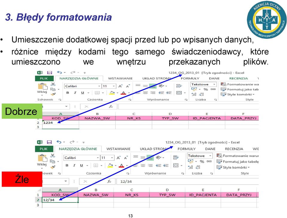 między kodami tego samego świadczeniodawcy, które