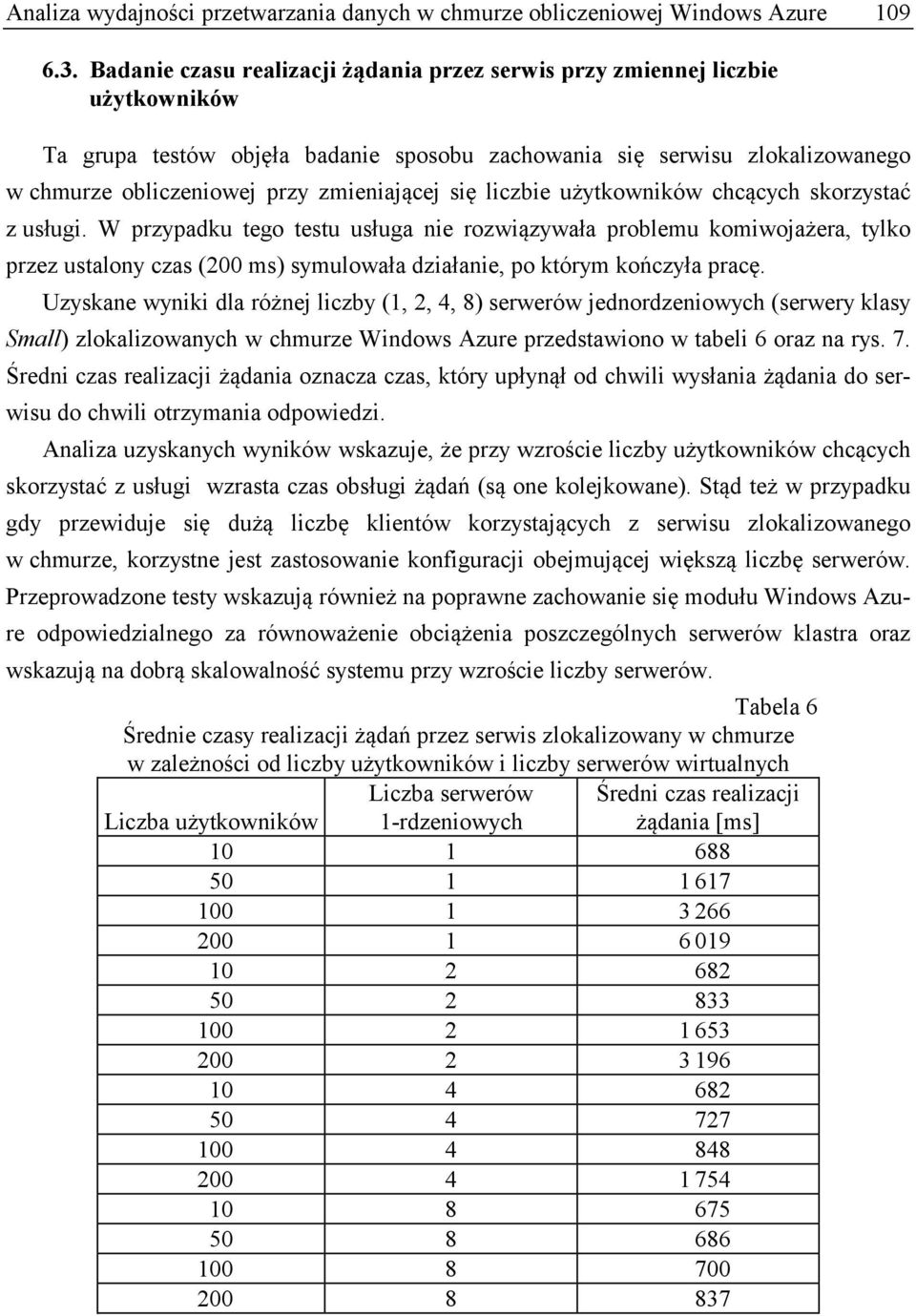 zmieniającej się liczbie użytkowników chcących skorzystać z usługi.