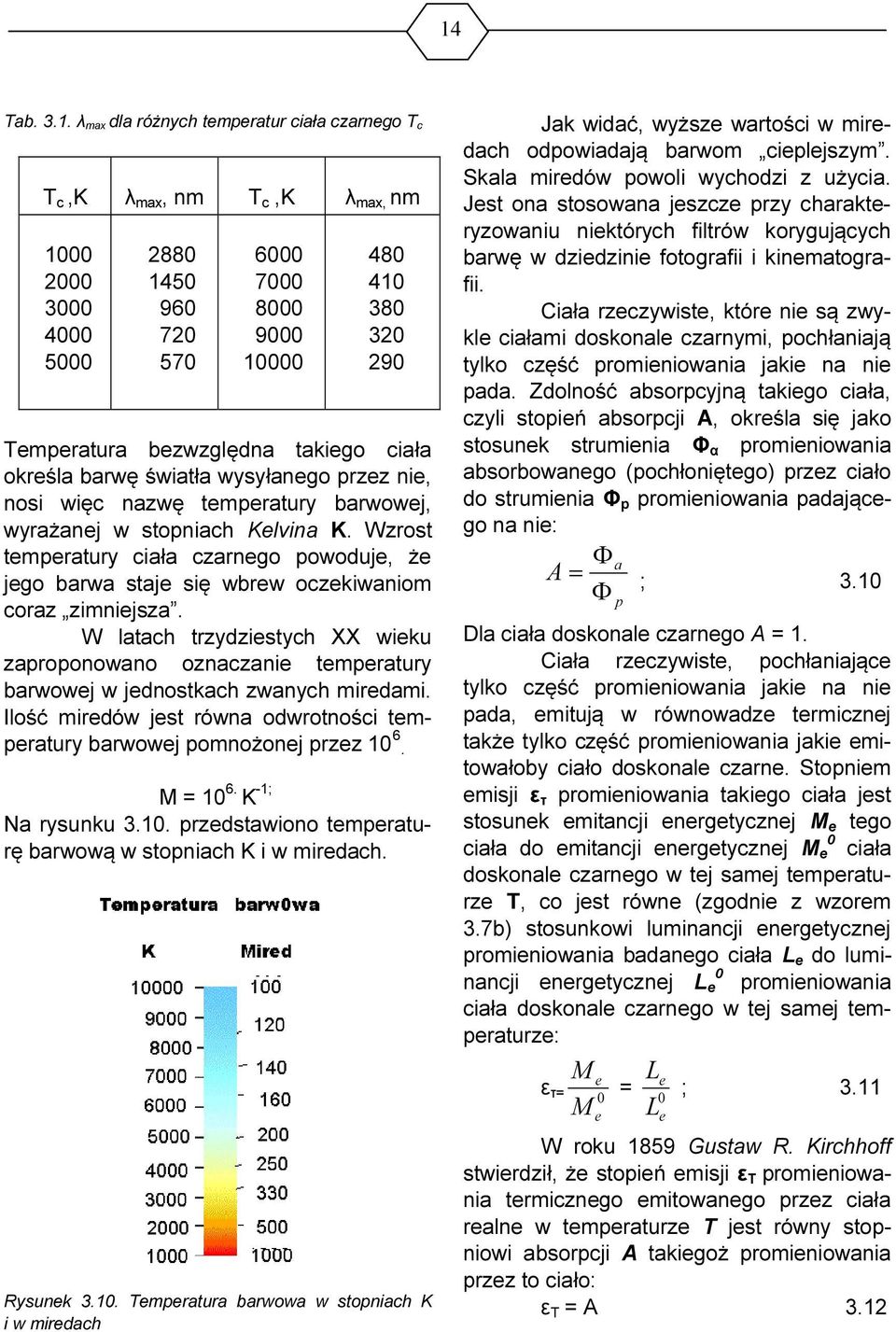 Wzrost temperatury ciała czarnego powoduje, że jego barwa staje się wbrew oczekiwaniom coraz zimniejsza.