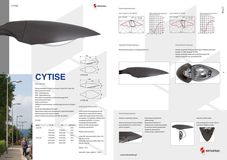 33 21 36 37 CYTISE CYTISE PM 1 7 245 Oprawa dostępna w dwóch rozmiarach: Cytise PM i Cytise GM.