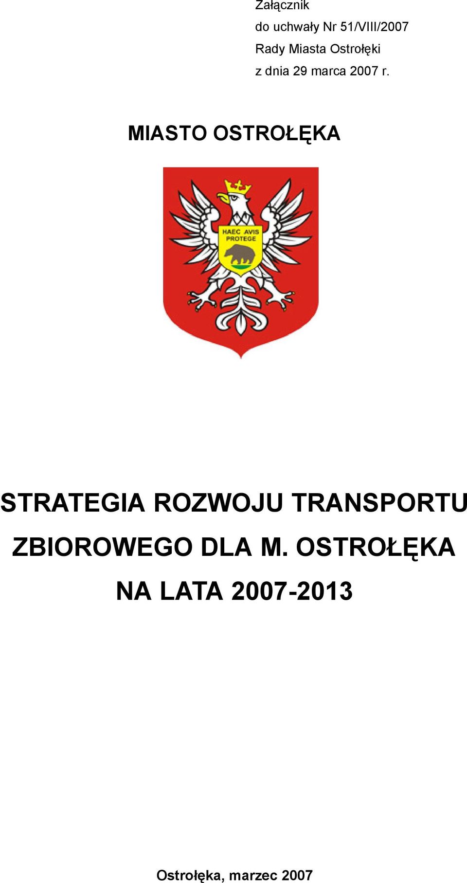 MIASTO OSTROŁĘKA STRATEGIA ROZWOJU TRANSPORTU