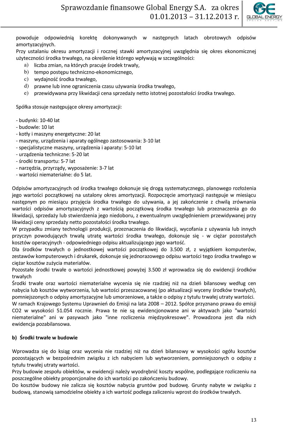 których pracuje środek trwały, b) tempo postępu techniczno-ekonomicznego, c) wydajność środka trwałego, d) prawne lub inne ograniczenia czasu używania środka trwałego, e) przewidywana przy likwidacji