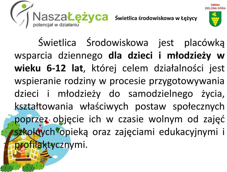 młodzieży do samodzielnego życia, kształtowania właściwych postaw społecznych poprzez