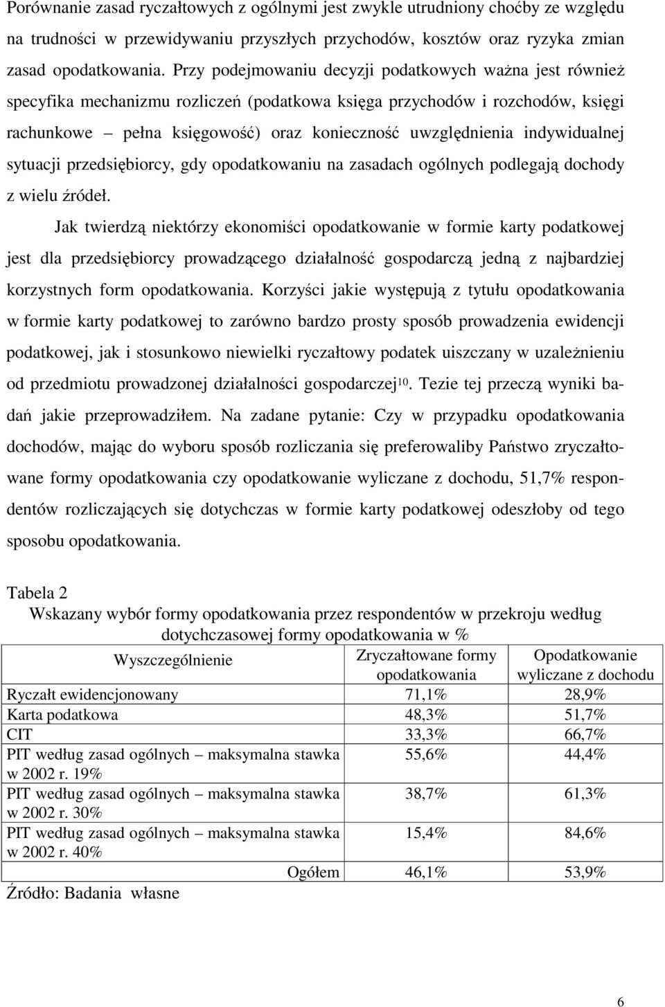 sytuacji przedsibiorcy, gdy opodatkowaniu na zasadach ogólnych podlegaj dochody z wielu ródeł.