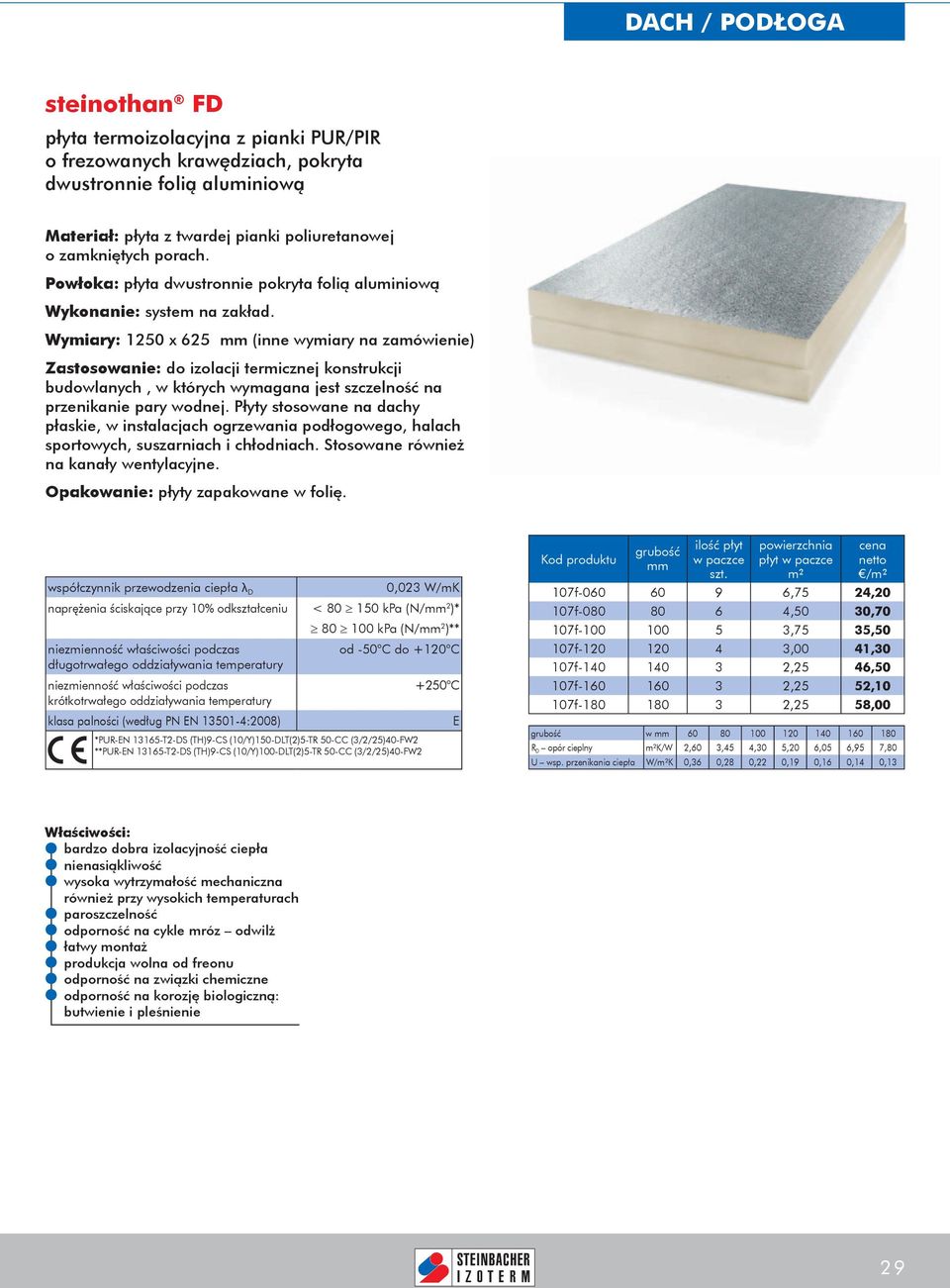 Wymiary: 1250 x 625 (inne wymiary na zamówienie) Zastosowanie: do izolacji termicznej konstrukcji budowlanych, w których wymagana jest szczelność na przenikanie pary wodnej.