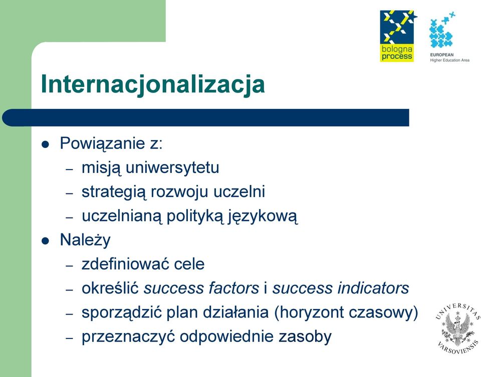 cele określić success factors i success indicators sporządzić