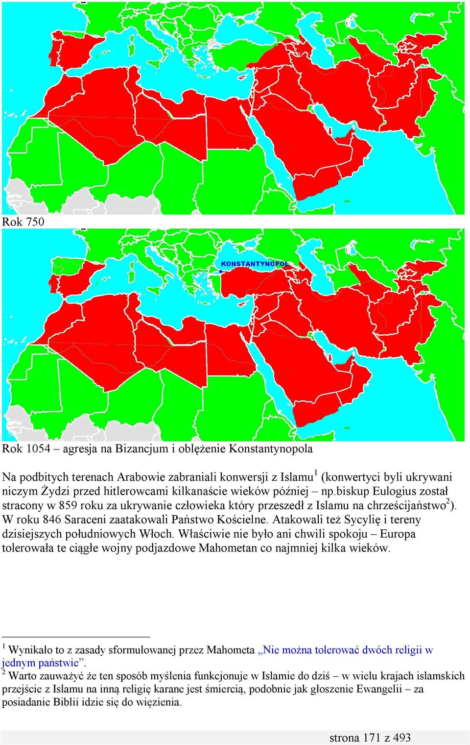 Atakowali też Sycylię i tereny dzisiejszych południowych Włoch. Właściwie nie było ani chwili spokoju Europa tolerowała te ciągłe wojny podjazdowe Mahometan co najmniej kilka wieków.