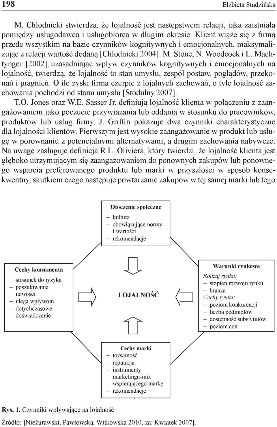 Machtynger [2002], uzasadniając wpływ czynników kognitywnych i emocjonalnych na lojalność, twierdzą, że lojalność to stan umysłu, zespół postaw, poglądów, przekonań i pragnień.