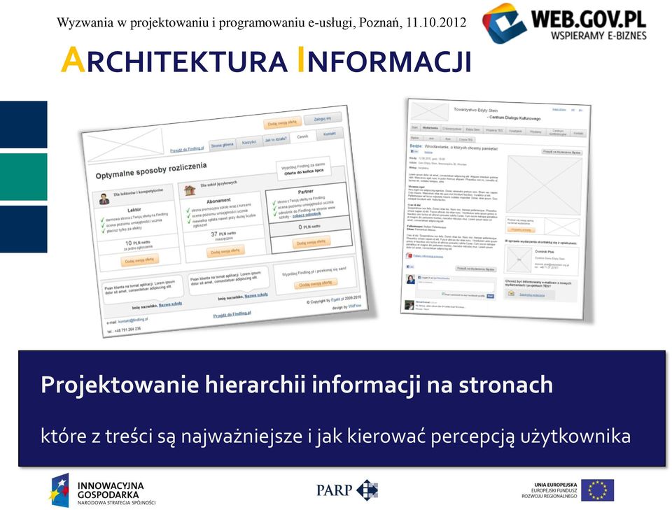 na stronach które z treści są