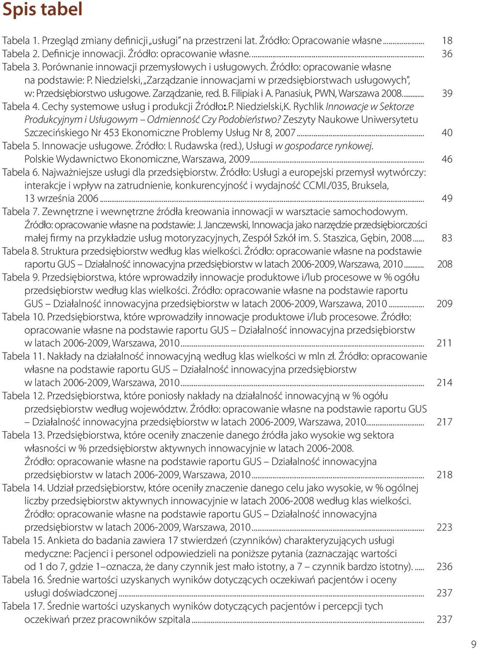 Zarządzanie, red. B. Filipiak i A. Panasiuk, PWN, Warszawa 2008... 39 Tabela 4. Cechy systemowe usług i produkcji Źródło:.P. Niedzielski,K.