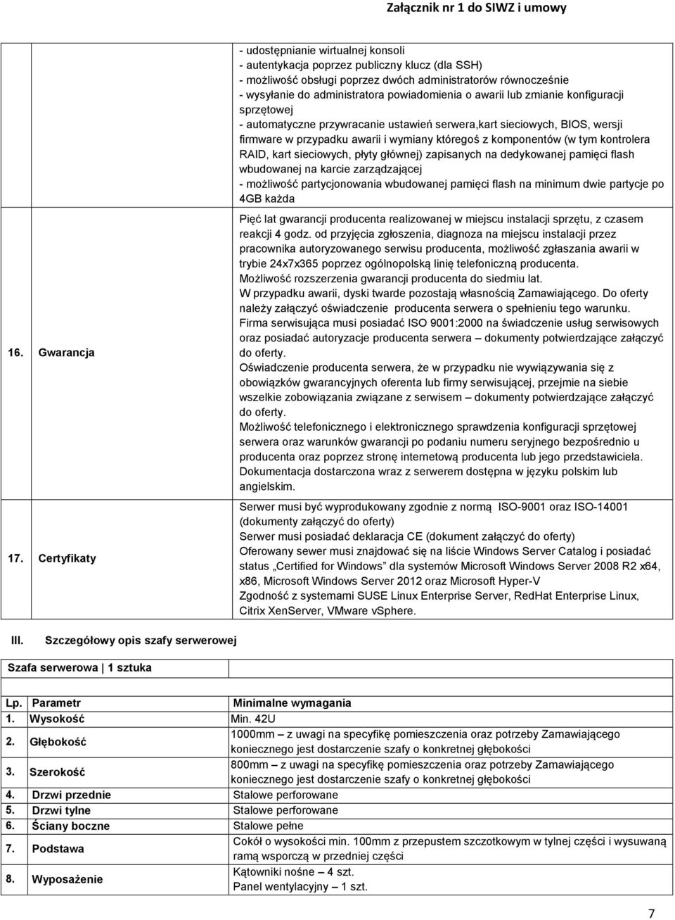 powiadomienia o awarii lub zmianie konfiguracji sprzętowej - automatyczne przywracanie ustawień serwera,kart sieciowych, BIOS, wersji firmware w przypadku awarii i wymiany któregoś z komponentów (w