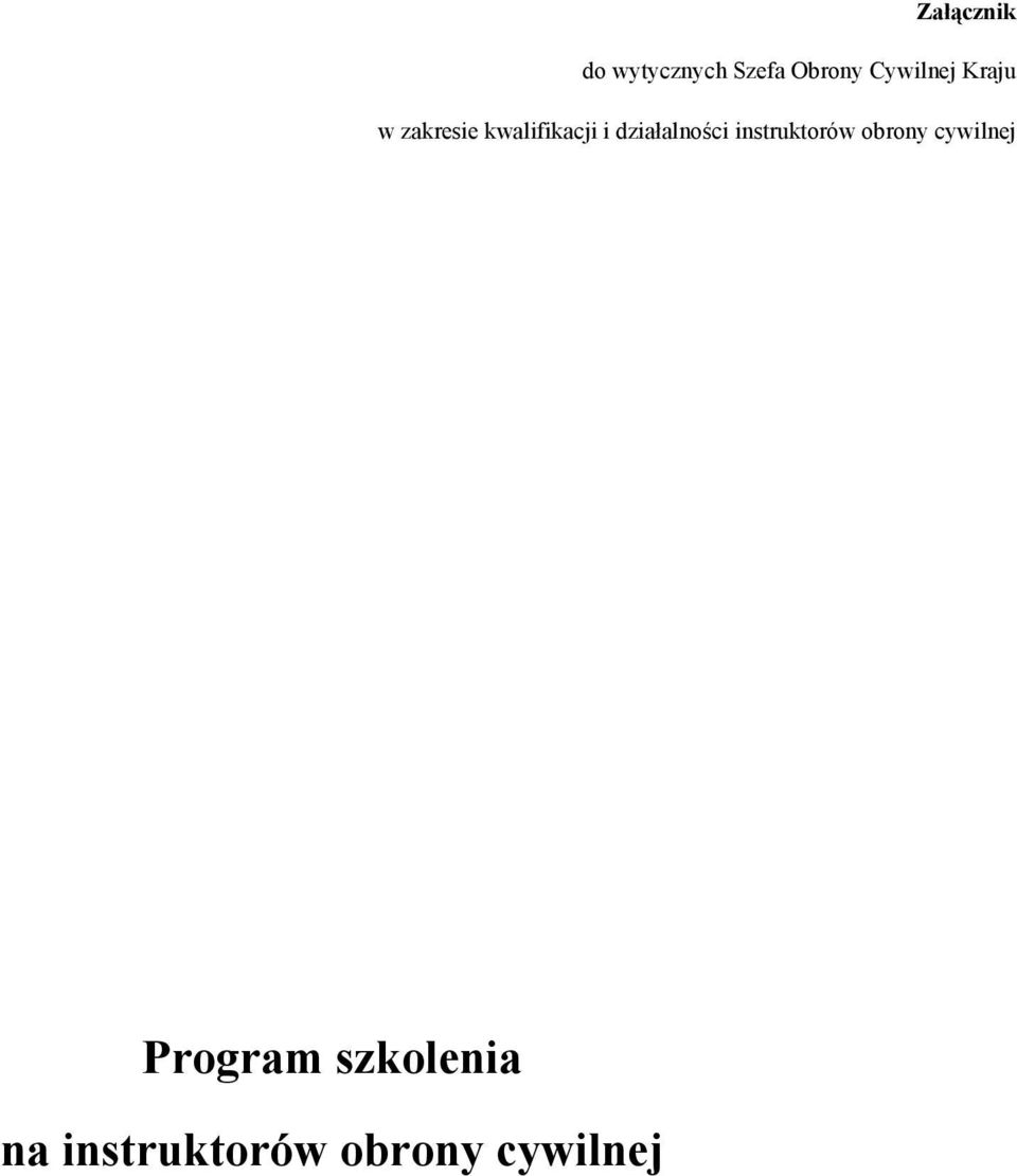 działalności instruktorów obrony cywilnej