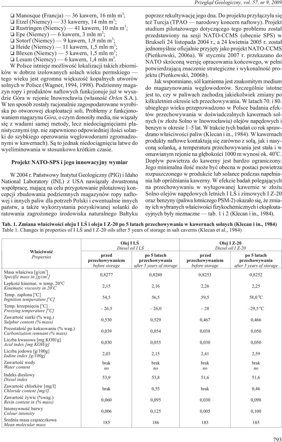 W Polsce istnieje mo liwoœæ lokalizacji takich zbiorników w dobrze izolowanych solach wieku permskiego tego wieku jest ogromna wiêkszoœæ kopalnych utworów solnych w Polsce (Wagner, 1994, 1998).