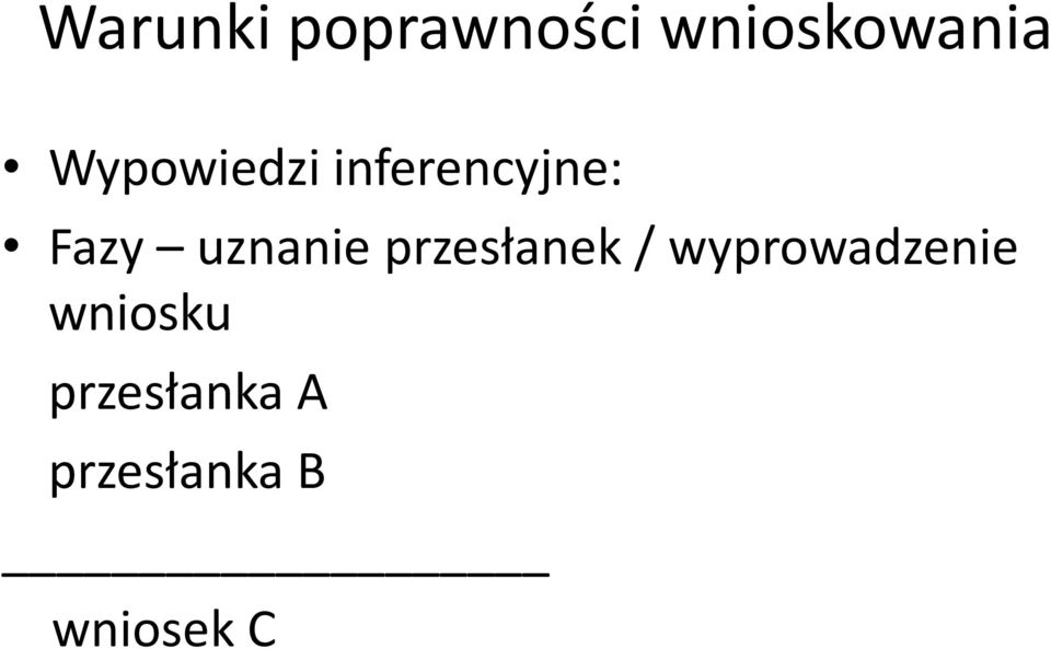 uznanie przesłanek / wyprowadzenie