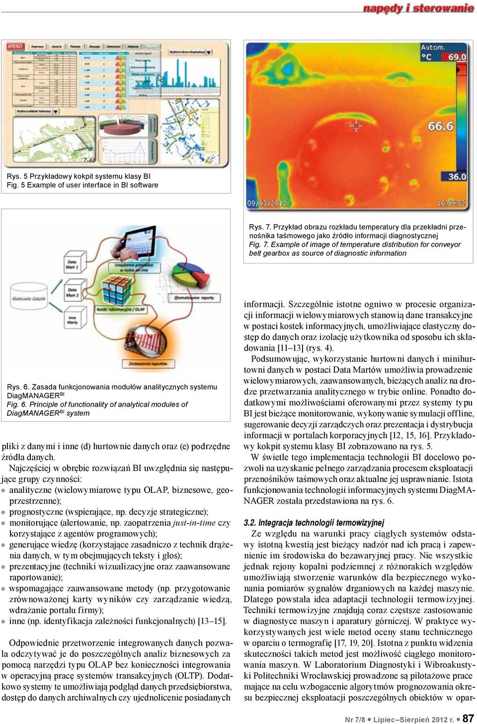 Example of image of temperature distribution for conveyor belt gearbox as source of diagnostic information Rys. 6.