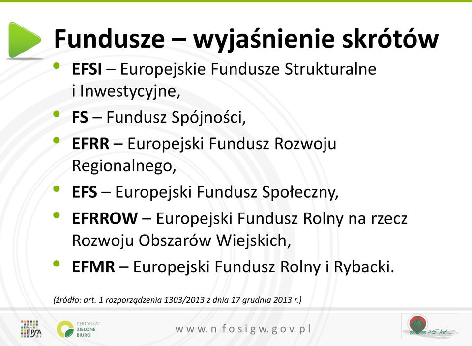 Społeczny, EFRROW Europejski Fundusz Rolny na rzecz Rozwoju Obszarów Wiejskich, EFMR