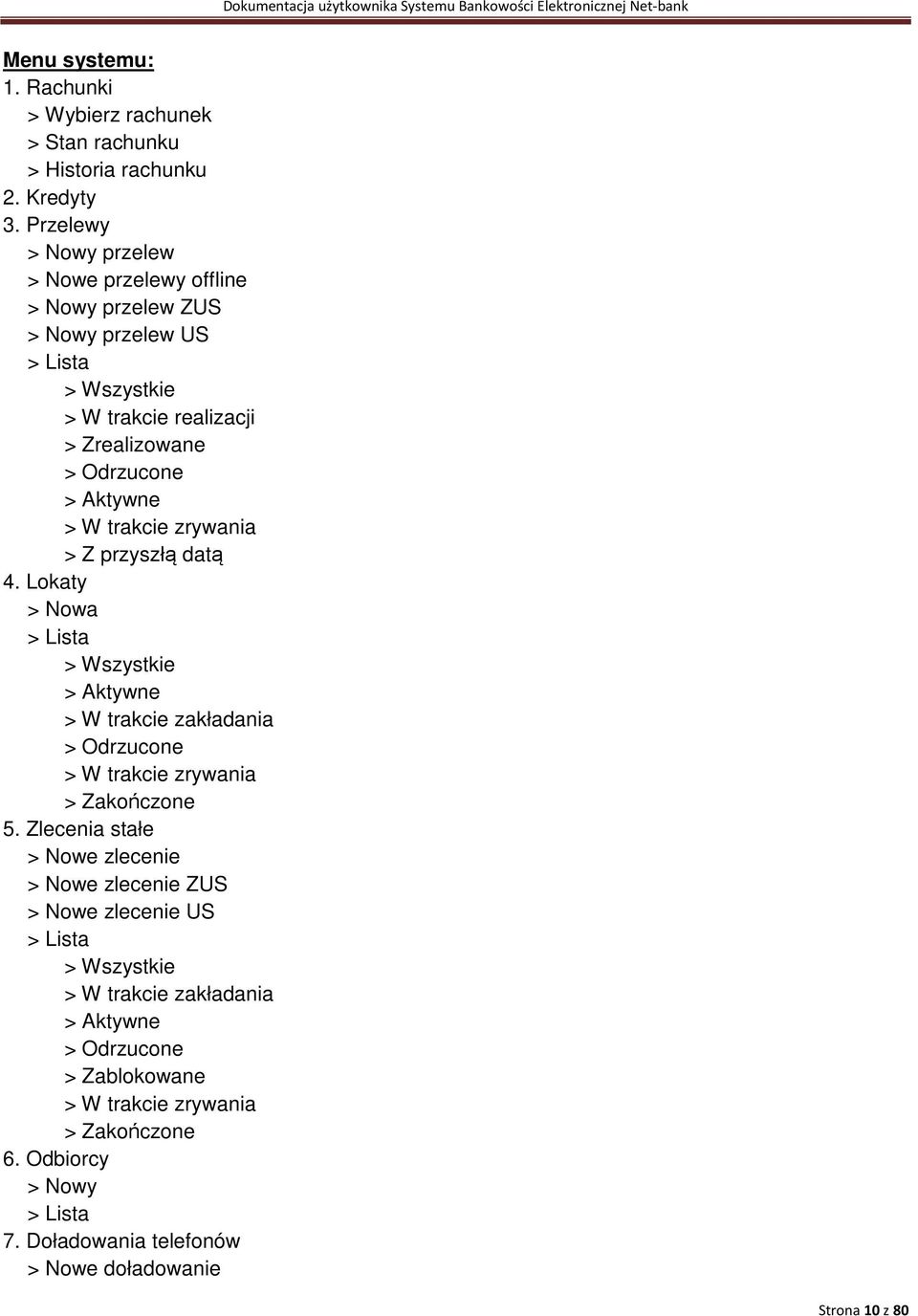 trakcie zrywania > Z przyszłą datą 4. Lokaty > Nowa > Lista > Wszystkie > Aktywne > W trakcie zakładania > Odrzucone > W trakcie zrywania > Zakończone 5.