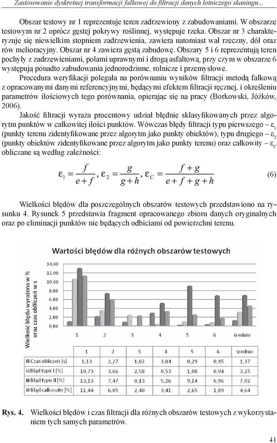 Obszar nr 4 zawiera gęstą zabudowę.