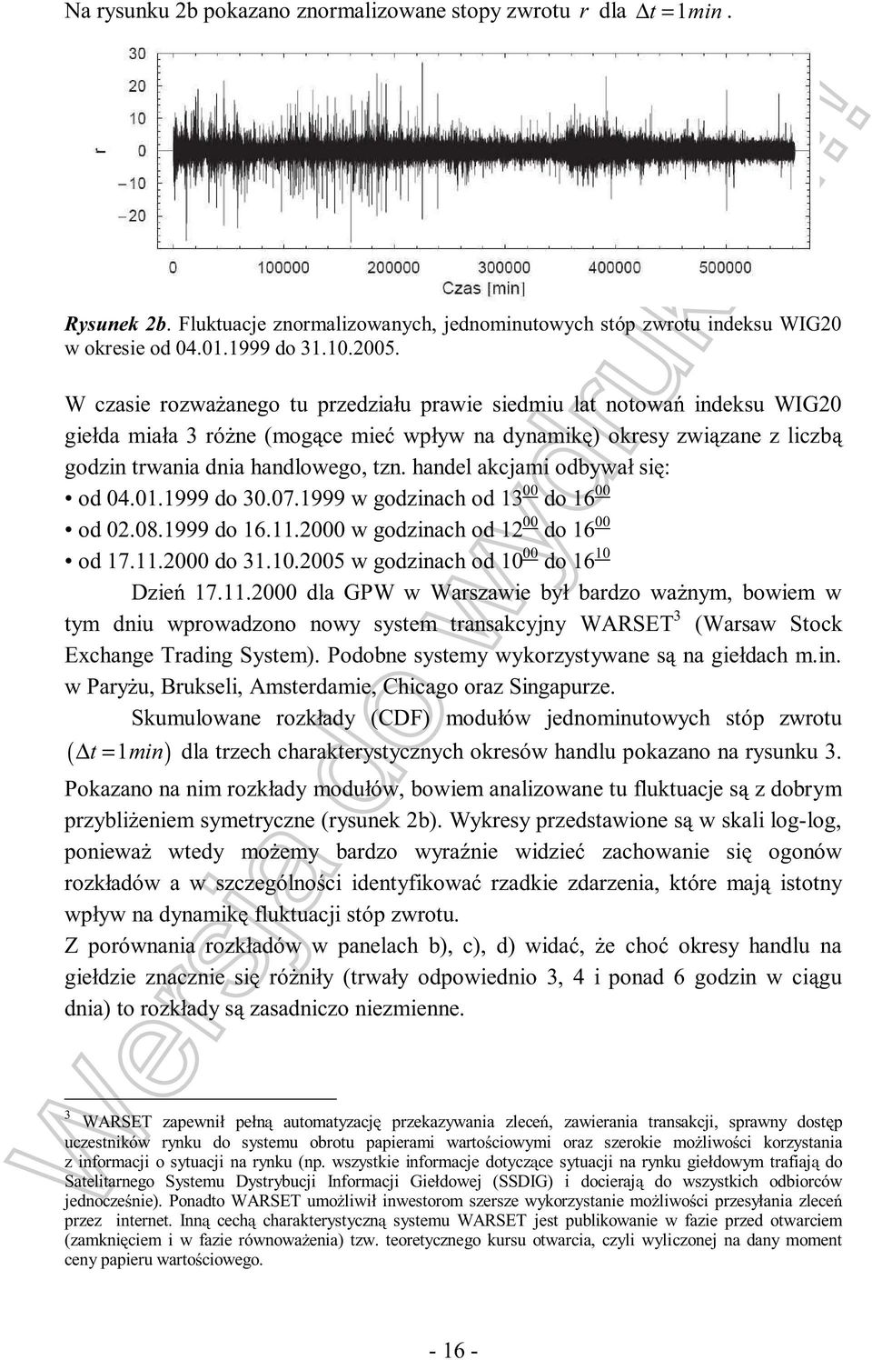 handel akcjami odbywał si : od 04.0.999 do 30.07.999 w godzinach od 3 00 do 6 00 od 02.08.999 do 6..2000 w godzinach od 2 00 do 6 00 od 7..2000 do 3.0.2005 w godzinach od 0 00 do 6 Dzie s s s 0 7.