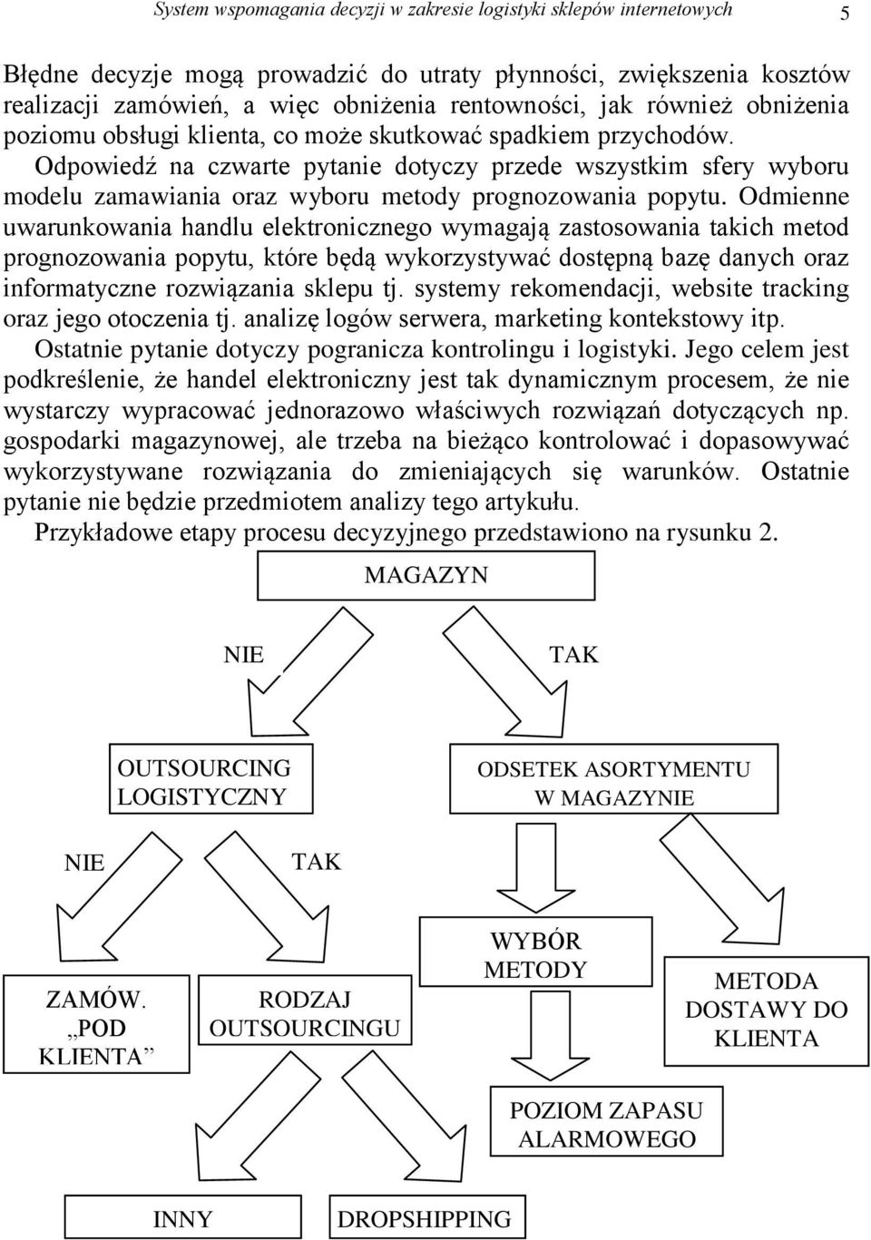 Odpowiedź na czwarte pytanie dotyczy przede wszystkim sfery wyboru modelu zamawiania oraz wyboru metody prognozowania popytu.