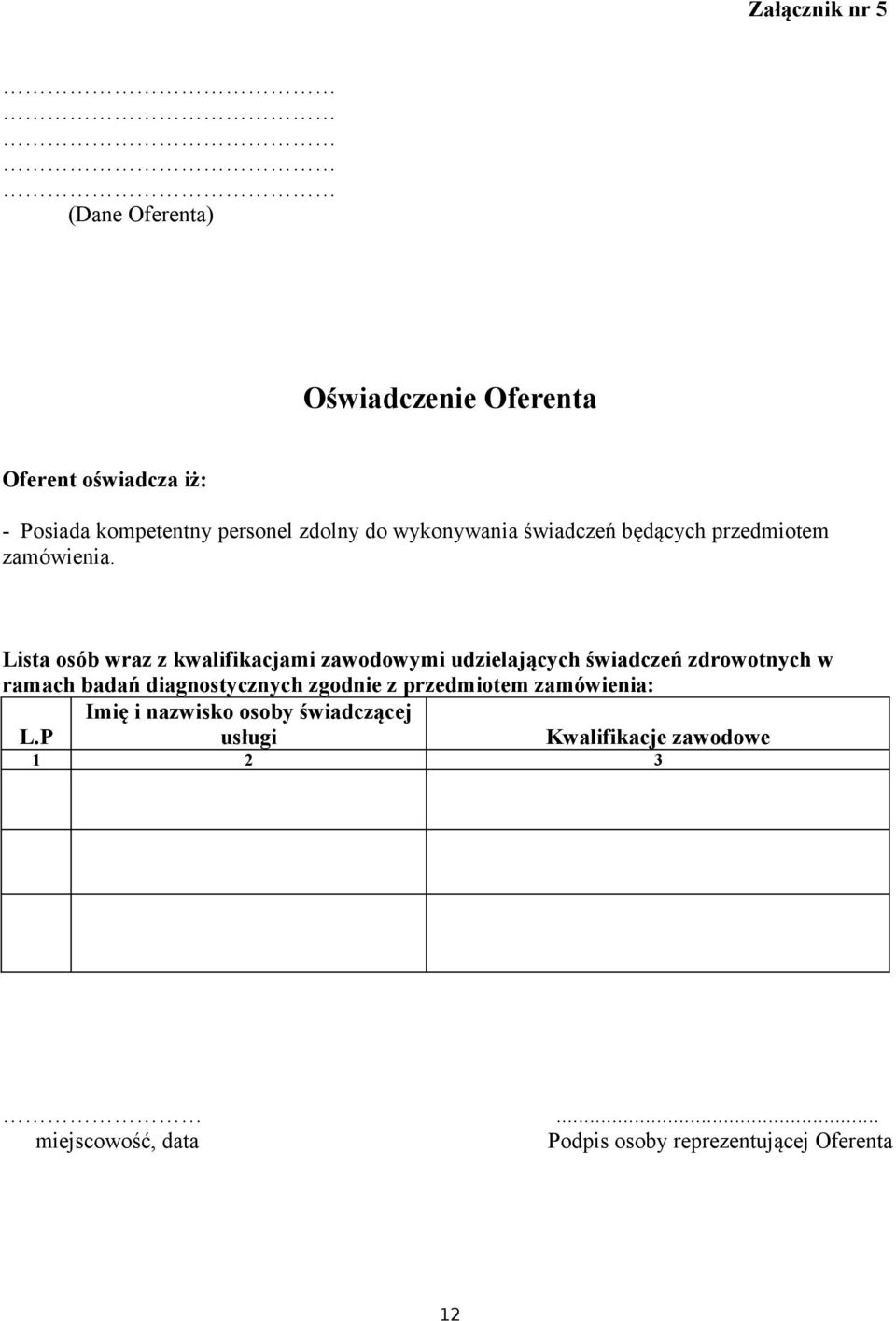 Lista osób wraz z kwalifikacjami zawodowymi udzielających świadczeń zdrowotnych w ramach badań diagnostycznych