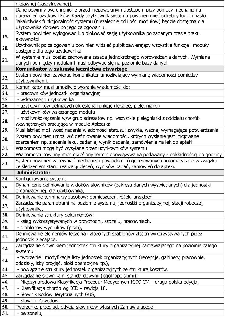 System powinien wylogować lub blokować sesję użytkownika po zadanym czasie braku aktywności 20.