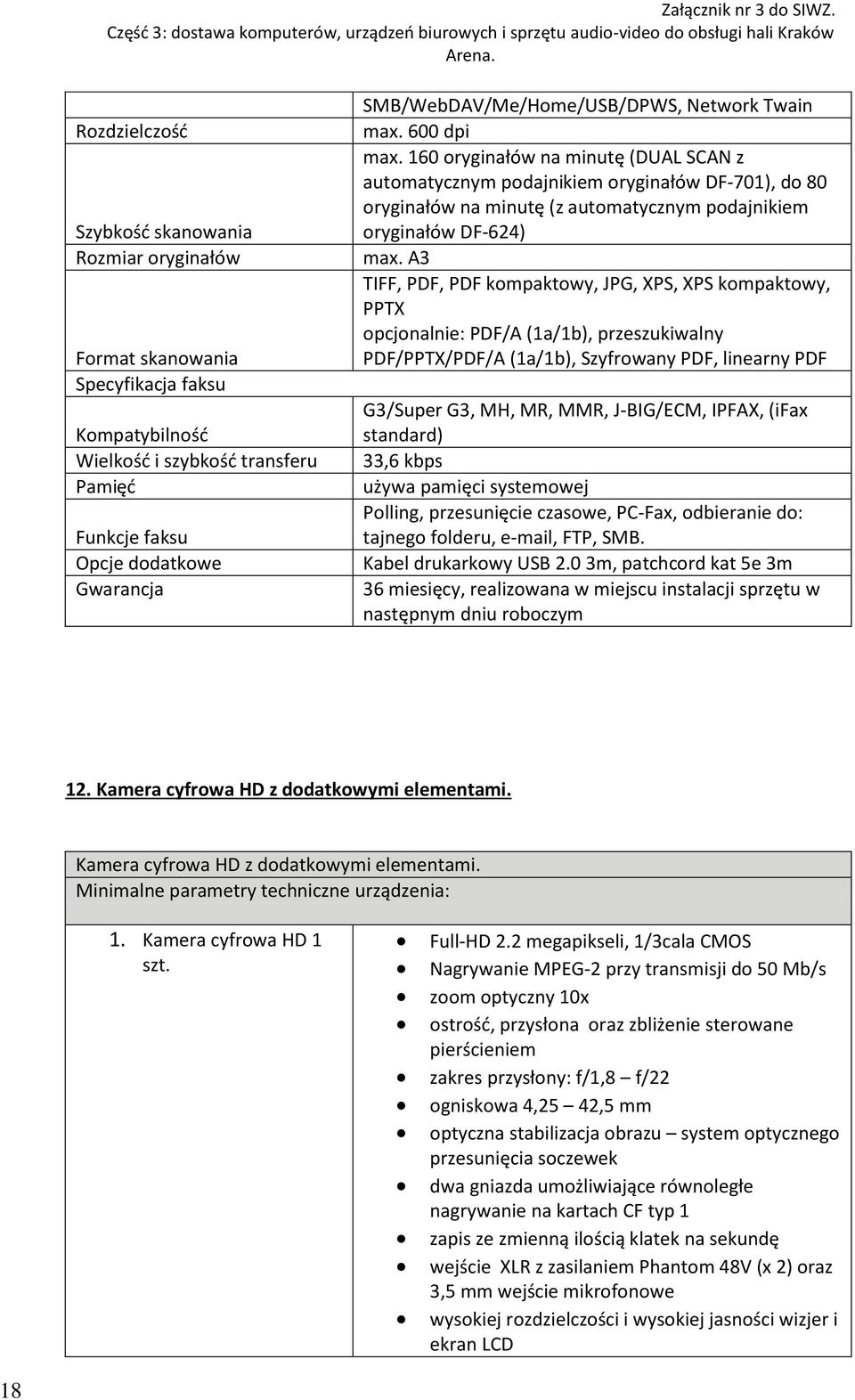 160 oryginałów na minutę (DUAL SCAN z automatycznym podajnikiem oryginałów DF-701), do 80 oryginałów na minutę (z automatycznym podajnikiem oryginałów DF-624) max.