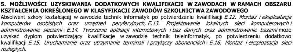 Projektowanie lokalnych sieci komputerowych i administrowanie sieciami i E.14.