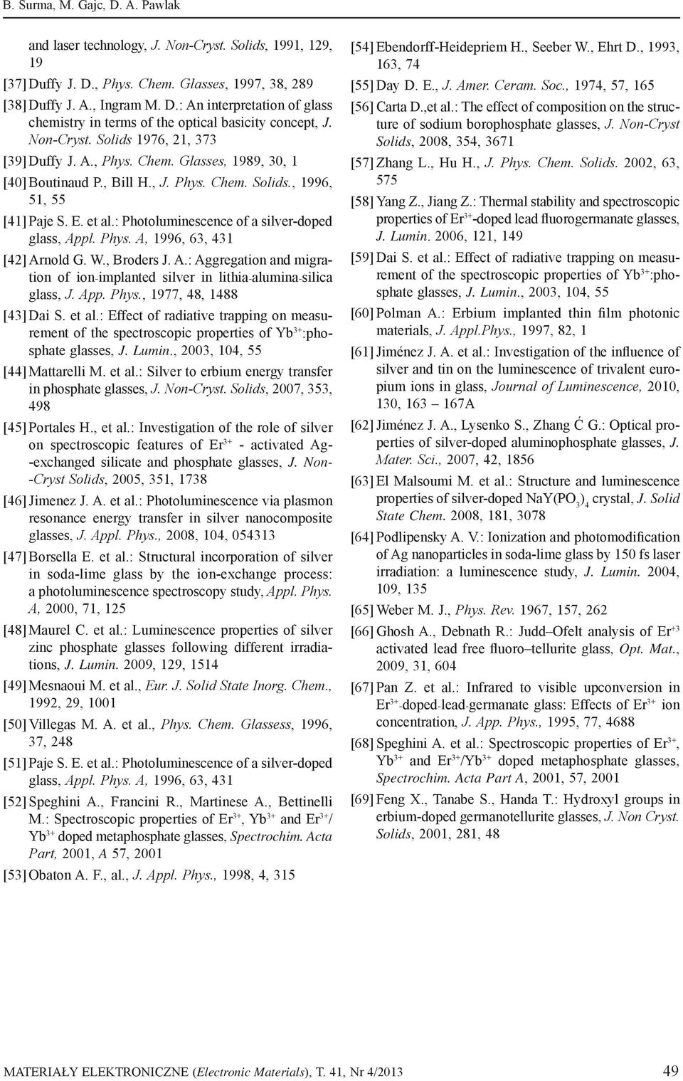 : Photoluminescence of a silver-doped glass, Appl. Phys. A, 1996, 63, 431 [42] Arnold G. W., Broders J. A.: Aggregation and migration of ion implanted silver in lithia alumina silica glass, J. App. Phys., 1977, 48, 1488 [43] Dai S.