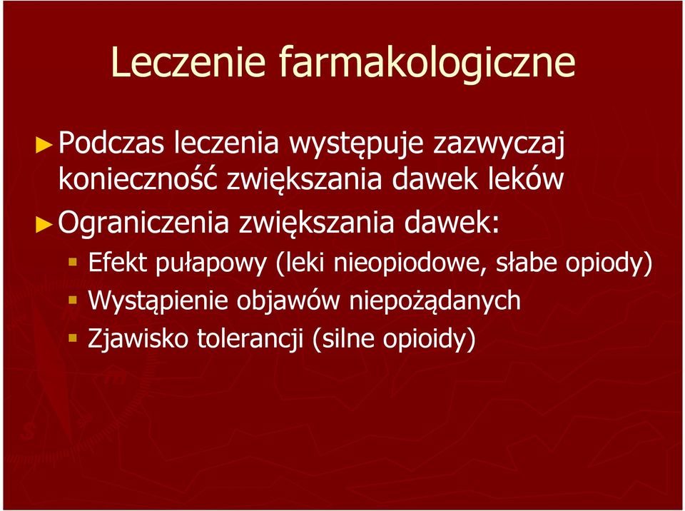 dawek: Efekt pułapowy (leki nieopiodowe, słabe opiody)