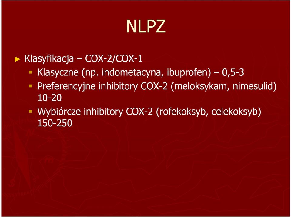 inhibitory COX-2 (meloksykam, nimesulid) 10-20