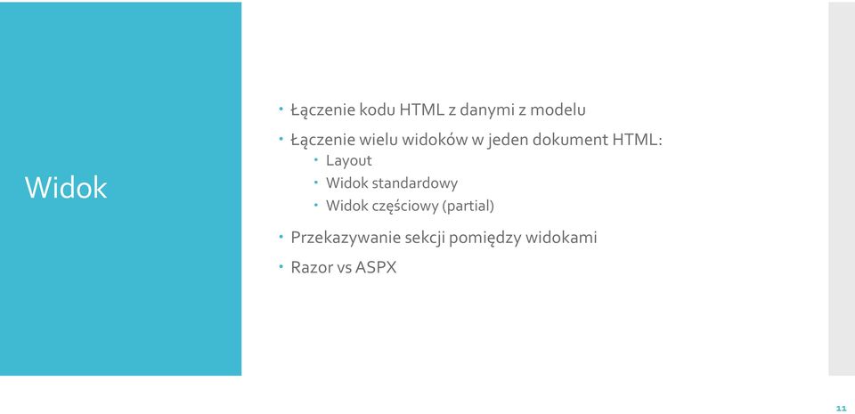 Layout Widok standardowy Widok częściowy