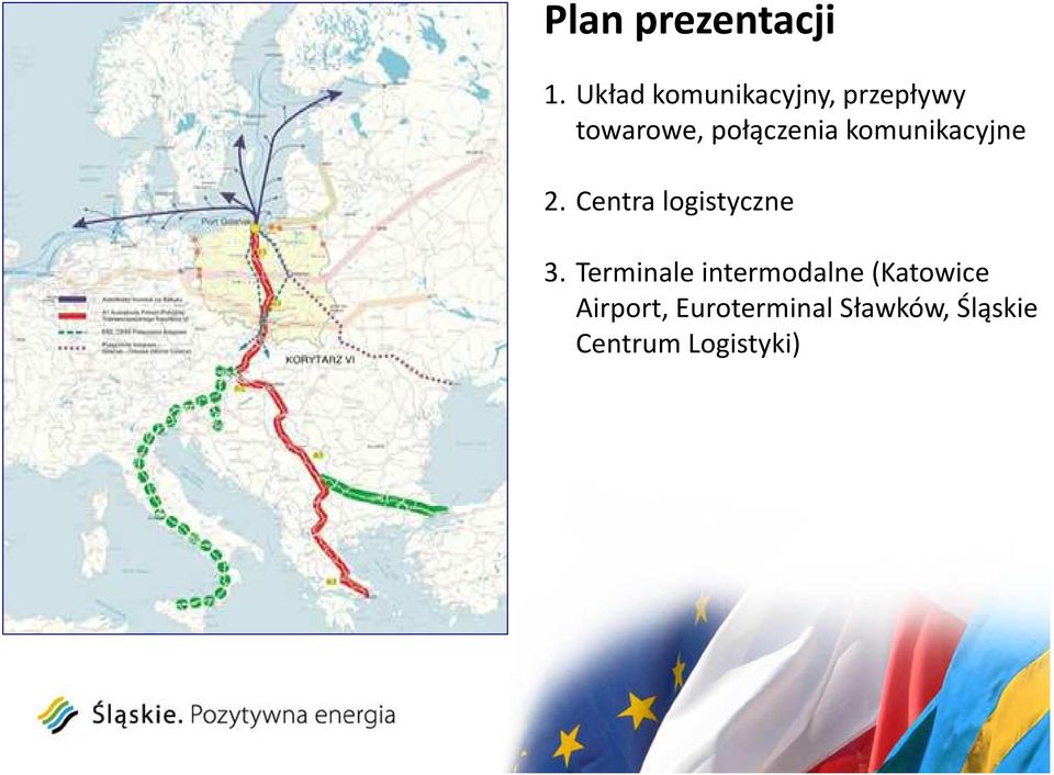 połączenia komunikacyjne 2. Centra logistyczne 3.