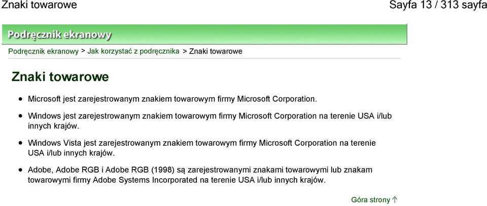 Windows jest zarejestrowanym znakiem towarowym firmy Microsoft Corporation na terenie USA i/lub innych krajów.