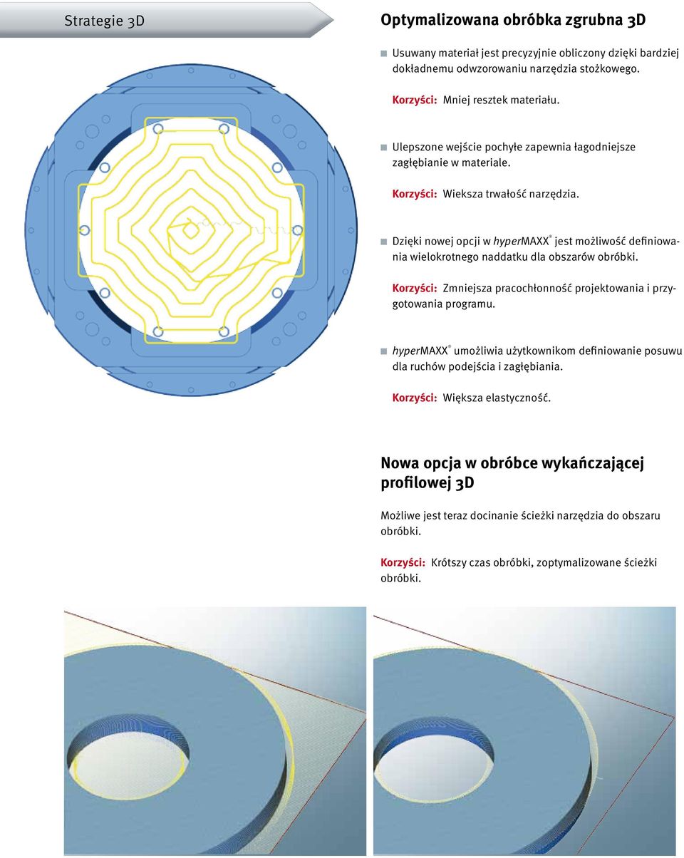 n Dzięki nowej opcji w hypermaxx jest możliwość definiowania wielokrotnego naddatku dla obszarów obróbki. Korzyści: Zmniejsza pracochłonność projektowania i przygotowania programu.