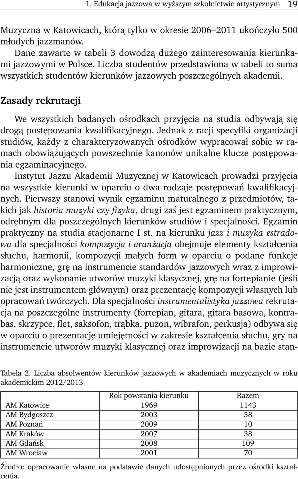 Zasady rekrutacji We wszystkich badanych ośrodkach przyjęcia na studia odbywają się drogą postępowania kwalifikacyjnego.