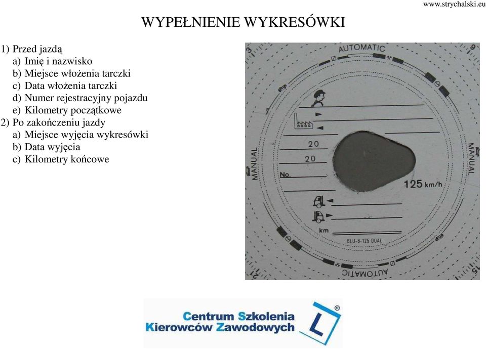 rejestracyjny pojazdu e) Kilometry początkowe 2) Po zakończeniu