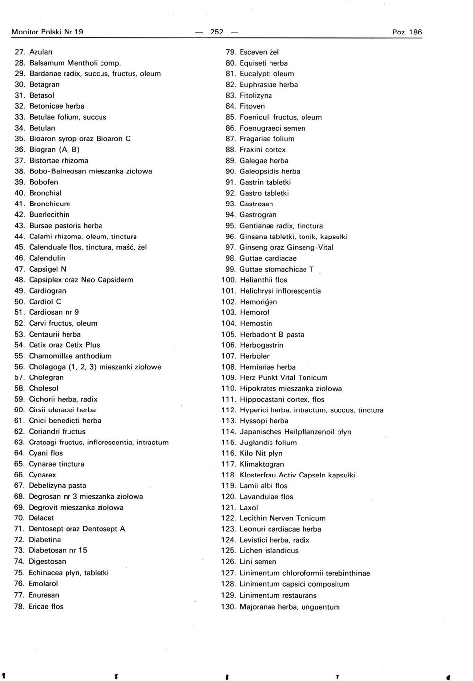 Bioaron syrop oraz Bioaron C 87. Fragariae folium 36. Biogran (A. B) 88. Fraxini cortex 37. Bistortae rhizoma 89. Galegae herba 38. Bobo-Balneosan mieszanka ziołowa 90. Galeopsidis herba 39.