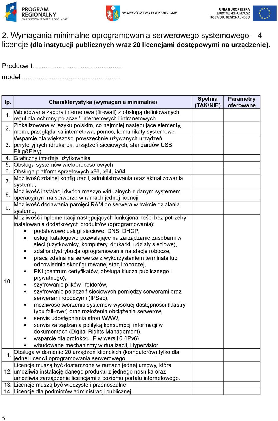 reguł dla ochrony połączeń internetowych i intranetowych Zlokalizowane w języku polskim, co najmniej następujące elementy, 2.