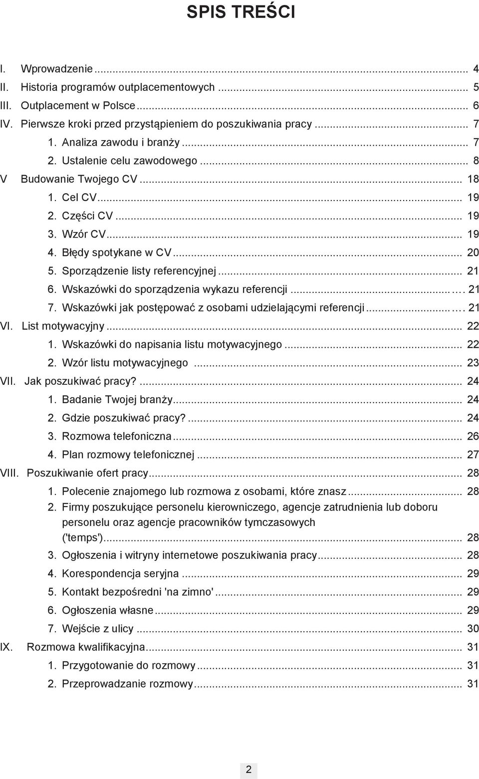 Sporządzenie listy referencyjnej... 21 6. Wskazówki do sporządzenia wykazu referencji.... 21 7. Wskazówki jak postępować z osobami udzielającymi referencji.... 21 VI. List motywacyjny... 22 1.