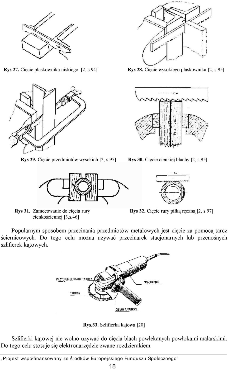 97] Popularnym sposobem przecinania przedmiotów metalowych jest cięcie za pomocą tarcz ściernicowych.