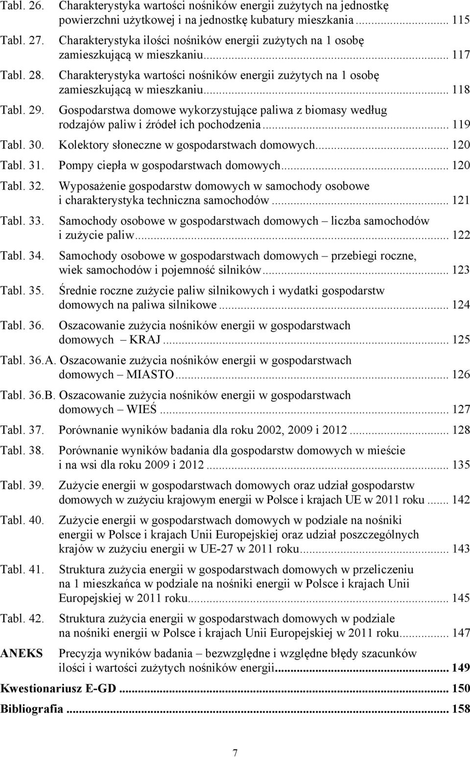 .. 118 Gospodarstwa domowe wykorzystujące paliwa z biomasy według rodzajów paliw i źródeł ich pochodzenia... 119 Tabl. 30. Kolektory słoneczne w gospodarstwach domowych... 120 Tabl. 31.